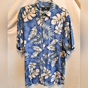 Men's Consensus Sportswear Blue Tropical Button Down Shirt